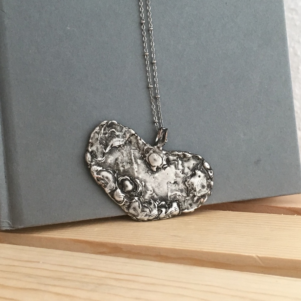 Heart Necklace / Handcrafted Heart / Heart Pendant - Picture 7 of 8
